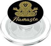 Namaste Lion avec mandala amusant pour le yoga et la méditation PopSockets PopGrip pour MagSafe