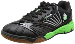 Kempa Tornado XL, Chaussures de handball adulte mixte - Noir (Noir/Vert Fluo/Argent), 37.5 EU