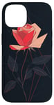 Coque pour iPhone 14 Rose Minimalisme Géométrique Art Floral