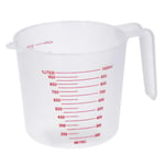 Clear Plastic Measuring Jug 1L Baking Cooking Kitchen Measure Cup Handle 1 Litre