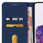 Flip wallet case, magnetic cover with stand for Samsung Galaxy S20 – Blue