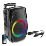 Large Battery Powered Bluetooth Speaker PA System with Microphone and Lights