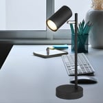 Lampe de bureau orientable lampe de chevet liseuse liseuse table noire, chromée, métal, 1x douille GU10, DxH 12x35 cm