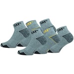 Caterpillar 6 Pairs Men's Work Sneakers Reinforced Heel and Toe Excellent Quality Cotton Sponge (6-9, Light Grey)