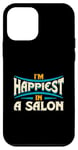 Coque pour iPhone 12 mini Citation « I'm Happiest In A Salon Hair Love »