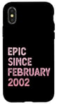 Coque pour iPhone X/XS 23e anniversaire homme femme épique depuis février 2002