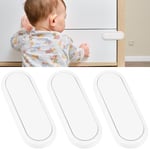 HOTUT Sécurité Enfant Portes,3 Pièces Verrou Sécurité Bebe de Placard, Loquets de Sécurité pour Bébé, Bloque Porte Bébé Verrouillage Sécurité pour Tiroir, Frigo, Armoires, Porte, Toilette(3 Blancs)