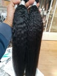 BRAZILIAN VIRGIN HUMAN HAIR 20+22INCH KINKY STRAIGHT 200g 2BUNDLES 12A FAST SHIP