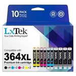 LxTek Compatible Cartouches d'encre Remplacement pour HP 364 364XL pour Photosmart 5510 5520 6510 6520 7510 7520 B109a Deskjet 3070A 3520 Officejet 4620 4622 (Noir Cyan Magenta Jaune, 10-Pack)