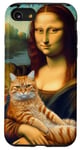 Coque pour iPhone SE (2020) / 7 / 8 Mona Lisa tenant un chat Portrait d'art Peinture Kitty Cat