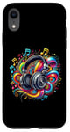 Coque pour iPhone XR Casque hip-hop urbain rétro vintage dj fantaisie graffiti