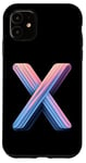 Coque pour iPhone 11 Lettre initiale du nom de l'alphabet X dans un style artistique pastel