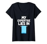 Womens My Expertise Lies in Towels Bath Gym Beach Kitchen Absorb V-Neck T-Shirt