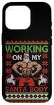 Coque pour iPhone 16 Pro Ugly Christmas Gym "Working on my Santa Body"