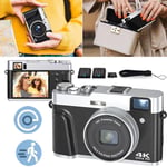 4K Digital Camera,48MP YouTube Vlogging Camera with 32G Card Autofocus 16x Zoom