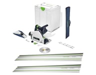 Festool Plunge Saw 36v KEB Basic 576712 with 2 x 1400 Rail, Joining Bars & Bag