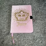 Juicy Couture Journal Note Book Diary With Lock & Keys Pink Velour Gold Logo New