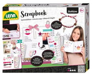 Lena Scrapbooking Complet avec Cadenas, 22 Kits de Broderie avec 370 Motifs, Coins Photo et Accessoires pour Bracelets, pour Enfants à partir de 8 Ans, 42331, Multicolore