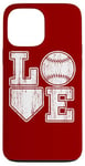 Coque pour iPhone 13 Pro Max Plaque vintage Love Baseball Mom Home pour amateurs de baseball