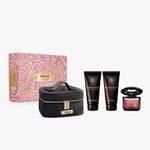 VERSACE CRYSTAL NOIR 90ML EDP SPRAY 4 PIECE BRAND NEW GIFT SET