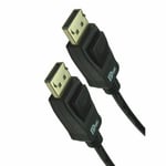 3M Display Port Lead Locking Clips Cable v1.4 Video Monitor Gold Plated Plugs HD