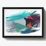 Arty Pie Framed Print Black A2 (24.5x18 Inch) White Swan on a Lake (3) V2, Wood, Multi-Colour, 60 x 42 x 2 cm