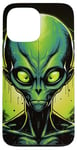 Coque pour iPhone 13 Pro Max Tête d'extraterrestre verte mignonne visage OVNI || Alien