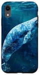 Coque pour iPhone XR Save The Manatee Crystal River FL Bleu abstrait rayé