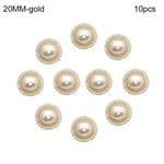 10st Pearl Clothing Knappar Skjorta Knappar GULD 20MM10ST 10ST gold 20MM10pcs-10pcs