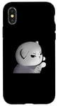 Coque pour iPhone X/XS Chat gris en colère amusant, Love Kawaii Cats