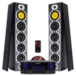 SHFT57 HiFi Tower Speakers and Stereo Amplifier Bluetooth MP3 Home Music System