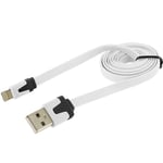 Cable pour IPHONE X Noodle Chargeur Lighting Usb APPLE 1m - BLANC