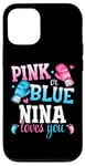 iPhone 13 Pro Pink Or Blue Nina Loves You Boxing Gender Reveal Party Case