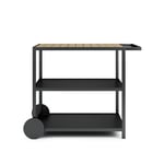 Röshults - Garden Trolley, Anthracite/Golden Brown, Stainless Steel, Teak - Småbord och sidobord utomhus - Broberg & Ridderstråle - Grå - Metall/Trä