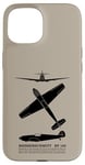 Coque pour iPhone 15 Avion de chasse allemand Bf 109 WW2 avec faits