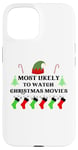 iPhone 15 Most Likely To Watch Christmas Movies Family Santa Elf Hat Case