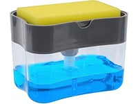 PARENCE.- Distributeur de Liquide Vaisselle avec Eponge/Support Eponge et Distributeur de Savon - Organisateur D'évier avec L'éponge