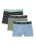 JACK&JONES Men's JACWEST Stripe Trunks 3 Pack Boxer Shorts, Navy Blazer/Detail:Loden Frost-Riviera, L