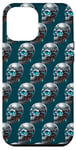 Coque pour iPhone 12 Pro Max Blue Skull Graphic For Men And Women Halloween Skeleton Face