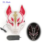 Anime Expro Decor Japanilainen Fox Mask Neon Led Light Cosplay Mask Halloween Party Rave Led Mask Tanssi DJ Palkkapäiväasu Rekvisiitta