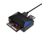 Lecteur de Carte Mémoire 4 Slots, SD/Micro SD, CF, à USB 3.2 Adaptateur pour Cartes MS, MMC, TF, SDXC, SDHC,Micro SDHC, Micro SDXC, UHS-I, Transfert Rapide, Accès Simultané à 4 Cartes (CR-BMC3)