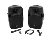 OMNITRONIC XFM-212AP Active 2-Way Speaker Set with Wireless Microphone, Aktivt ljudpaket XFM-212 12" 2st 12" högtalare med trådlös mikrofon och Bluetooth