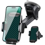 Vexloria Upgraded Car Phone Holder, Car Phone Mount 360° Rotation, With Super Strong Suction,Car Phone Cradle for Dashboard/Windscreen/Air Vent, Car Phone Holder for all 4.0''-7.0'' phones-Green