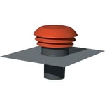 Chapeau de toiture plastique CPR125 - 125 mm - Tuile Unelvent 876000 Rouge Et Noir