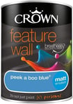 Crown - Feature Wall - Peek A Boo Blue - Matt Emulsion - 2.5L - Captain America