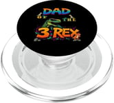 Dad of the Three Rex Birthday Dinosaure Groovy Birthday Kids PopSockets PopGrip pour MagSafe