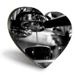 Heart MDF Coasters - BW - Espresso Coffee Shop Cafe Machine  #42845