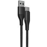 Câble USB-C Rapide 3A Nylon Tressé pour Xiaomi 12/12T Pro 13 Ultra 11i 11T Pro Mi 11 Lite - Noir 1 Mètre - E.F.Connection