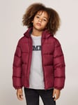 Tommy Hilfiger Kids' Down Filled Relaxed Puffer Jacket, Deep Rouge