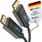 KabelDirekt – 4K & 8K DisplayPort Cable, 240Hz – 5x 5m – Available in 1-5m – DP Cable for all DisplayPort connections (DisplayPort 1.4, achieves 8K@60Hz on PCs, Laptops, Gaming Monitors, black)